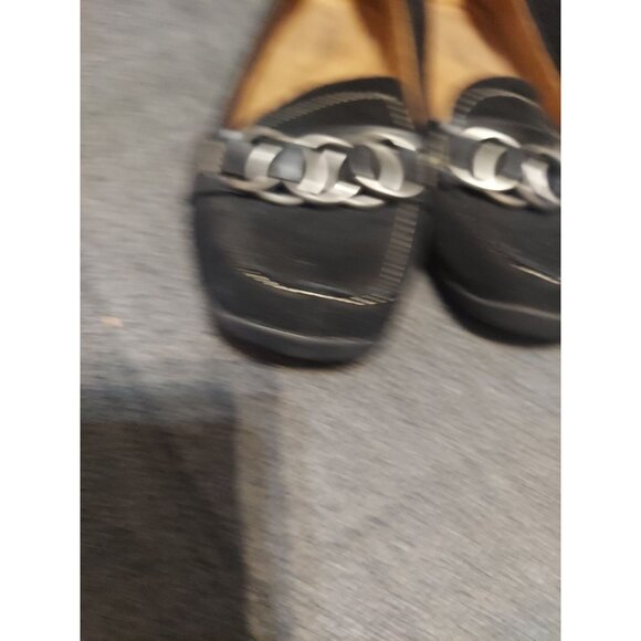 Naturalizer Shoes Womens Size 7.5 Click Ballet Loafers Black Leather Suede Slip - Picture 3 of 10